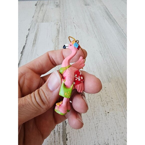 Mini flamingo bird ornament summer hula tropical - Picture 9 of 9